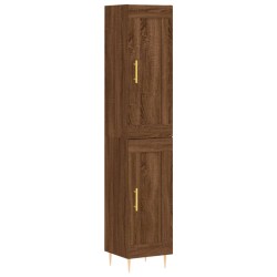 vidaXL Aparador alto madera contrachapada roble marrón 34,5x34x180 cm