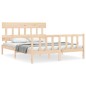 vidaXL Estructura de cama de matrimonio con cabecero madera maciza vidaXL Estructura de cama de matrimonio con cabecero madera maciza