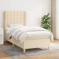 vidaXL Cama box spring con colchón tela color crema 80x200 cm vidaXL Cama box spring con colchón tela color crema 80x200 cm