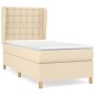 vidaXL Cama box spring con colchón tela color crema 80x200 cm vidaXL Cama box spring con colchón tela color crema 80x200 cm