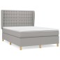 vidaXL Cama box spring con colchón tela gris claro 140x190 cm vidaXL Cama box spring con colchón tela gris claro 140x190 cm