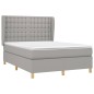 vidaXL Cama box spring con colchón tela gris claro 140x190 cm vidaXL Cama box spring con colchón tela gris claro 140x190 cm