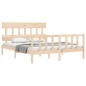 vidaXL Estructura de cama de matrimonio con cabecero madera maciza vidaXL Estructura de cama de matrimonio con cabecero madera maciza