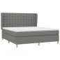 vidaXL Cama box spring con colchón tela gris oscuro 160x200 cm vidaXL Cama box spring con colchón tela gris oscuro 160x200 cm