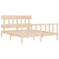 vidaXL Estructura de cama de matrimonio con cabecero madera maciza vidaXL Estructura de cama de matrimonio con cabecero madera maciza