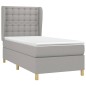 vidaXL Cama box spring con colchón tela gris claro 100x200 cm vidaXL Cama box spring con colchón tela gris claro 100x200 cm