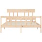 vidaXL Estructura de cama de matrimonio con cabecero madera maciza vidaXL Estructura de cama de matrimonio con cabecero madera maciza