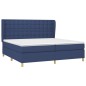 vidaXL Cama box spring con colchón tela azul 200x200 cm vidaXL Cama box spring con colchón tela azul 200x200 cm