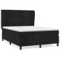 vidaXL Cama box spring con colchón terciopelo negro 140x200 cm vidaXL Cama box spring con colchón terciopelo negro 140x200 cm