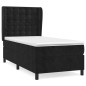 vidaXL Cama box spring con colchón terciopelo negro 80x200 cm vidaXL Cama box spring con colchón terciopelo negro 80x200 cm