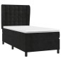 vidaXL Cama box spring con colchón terciopelo negro 80x200 cm vidaXL Cama box spring con colchón terciopelo negro 80x200 cm