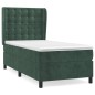 vidaXL Cama box spring con colchón terciopelo verde oscuro 100x200 cm vidaXL Cama box spring con colchón terciopelo verde oscuro 100x200 cm