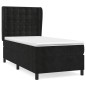 vidaXL Cama box spring con colchón cuero sintético negro 90x190 cm vidaXL Cama box spring con colchón cuero sintético negro 90x190 cm