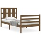 vidaXL Estructura cama con cabecero madera maciza marrón miel 90x200cm vidaXL Estructura cama con cabecero madera maciza marrón miel 90x200cm