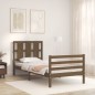 vidaXL Estructura cama con cabecero madera maciza marrón miel 90x200cm vidaXL Estructura cama con cabecero madera maciza marrón miel 90x200cm