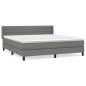 vidaXL Cama box spring con colchón tela gris oscuro 180x200 cm vidaXL Cama box spring con colchón tela gris oscuro 180x200 cm