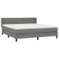 vidaXL Cama box spring con colchón tela gris oscuro 180x200 cm vidaXL Cama box spring con colchón tela gris oscuro 180x200 cm