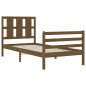 vidaXL Estructura cama con cabecero madera maciza marrón miel 90x200cm vidaXL Estructura cama con cabecero madera maciza marrón miel 90x200cm