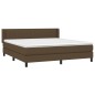 vidaXL Cama box spring con colchón tela marrón oscuro 180x200 cm vidaXL Cama box spring con colchón tela marrón oscuro 180x200 cm