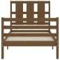 vidaXL Estructura cama con cabecero madera maciza marrón miel 90x200cm vidaXL Estructura cama con cabecero madera maciza marrón miel 90x200cm