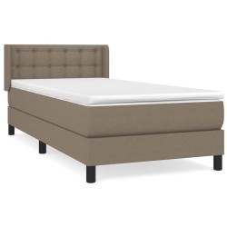 vidaXL Cama box spring con colchón tela gris taupe 90x190 cm