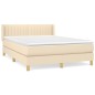 vidaXL Cama box spring con colchón tela color crema 140x190 cm vidaXL Cama box spring con colchón tela color crema 140x190 cm