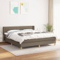 vidaXL Cama box spring con colchón tela gris taupe 180x200 cm vidaXL Cama box spring con colchón tela gris taupe 180x200 cm