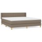 vidaXL Cama box spring con colchón tela gris taupe 180x200 cm vidaXL Cama box spring con colchón tela gris taupe 180x200 cm