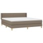 vidaXL Cama box spring con colchón tela gris taupe 180x200 cm vidaXL Cama box spring con colchón tela gris taupe 180x200 cm