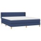 vidaXL Cama box spring con colchón tela azul 160x200 cm vidaXL Cama box spring con colchón tela azul 160x200 cm