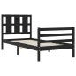 vidaXL Estructura de cama con cabecero madera maciza negro 100x200 cm vidaXL Estructura de cama con cabecero madera maciza negro 100x200 cm