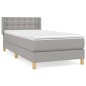vidaXL Cama box spring con colchón tela gris claro 90x200 cm vidaXL Cama box spring con colchón tela gris claro 90x200 cm