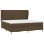 vidaXL Cama box spring con colchón tela marrón oscuro 200x200 cm vidaXL Cama box spring con colchón tela marrón oscuro 200x200 cm