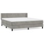 vidaXL Cama box spring con colchón terciopelo gris claro 180x200 cm vidaXL Cama box spring con colchón terciopelo gris claro 180x200 cm
