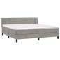 vidaXL Cama box spring con colchón terciopelo gris claro 180x200 cm vidaXL Cama box spring con colchón terciopelo gris claro 180x200 cm