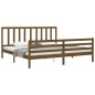 vidaXL Estructura cama y cabecero madera maciza marrón miel 200x200 cm