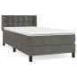 vidaXL Cama box spring con colchón terciopelo gris oscuro 90x200 cm vidaXL Cama box spring con colchón terciopelo gris oscuro 90x200 cm