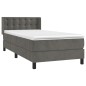 vidaXL Cama box spring con colchón terciopelo gris oscuro 90x200 cm vidaXL Cama box spring con colchón terciopelo gris oscuro 90x200 cm