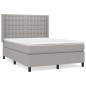 vidaXL Cama box spring con colchón tela gris claro 140x200 cm vidaXL Cama box spring con colchón tela gris claro 140x200 cm