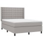 vidaXL Cama box spring con colchón tela gris claro 140x200 cm vidaXL Cama box spring con colchón tela gris claro 140x200 cm