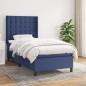 vidaXL Cama box spring con colchón tela azul 80x200 cm vidaXL Cama box spring con colchón tela azul 80x200 cm