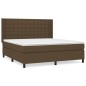 vidaXL Cama box spring con colchón tela marrón oscuro 180x200 cm