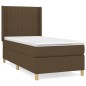 vidaXL Cama box spring con colchón tela marrón oscuro 100x200 cm vidaXL Cama box spring con colchón tela marrón oscuro 100x200 cm