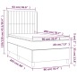 vidaXL Cama box spring con colchón tela color crema 90x200 cm
