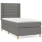 vidaXL Cama box spring con colchón tela gris oscuro 90x190 cm vidaXL Cama box spring con colchón tela gris oscuro 90x190 cm