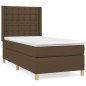 vidaXL Cama box spring con colchón tela marrón oscuro 90x190 cm vidaXL Cama box spring con colchón tela marrón oscuro 90x190 cm