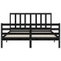 vidaXL Estructura de cama con cabecero madera maciza negro 160x200 cm vidaXL Estructura de cama con cabecero madera maciza negro 160x200 cm