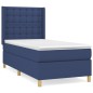 vidaXL Cama box spring con colchón tela azul 100x200 cm vidaXL Cama box spring con colchón tela azul 100x200 cm