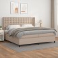 vidaXL Cama box spring con colchón cuero sintético capuchino 200x200cm vidaXL Cama box spring con colchón cuero sintético capuchino 200x200cm