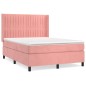 vidaXL Cama box spring con colchón terciopelo rosa 140x190 cm vidaXL Cama box spring con colchón terciopelo rosa 140x190 cm